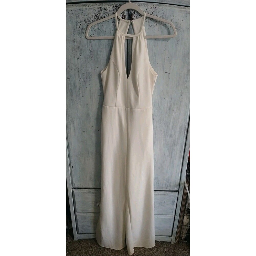 Crystal Doll Halter Sleeveless Jumper sm white city boho beachy classic